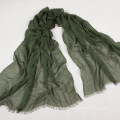 Зеленый вискозный длинный шарф для женщин